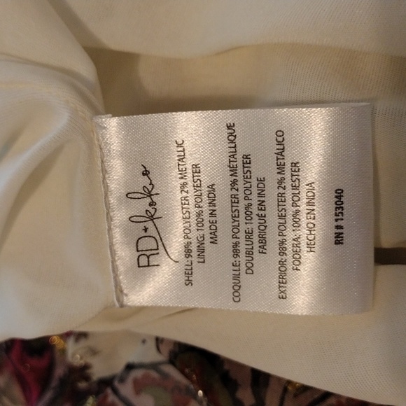 RD & KOKO L BOHEMIAN MAXI LINED SKIRT PINK, BROWN W/ GOLD DETAIL - Picture 4 of 4